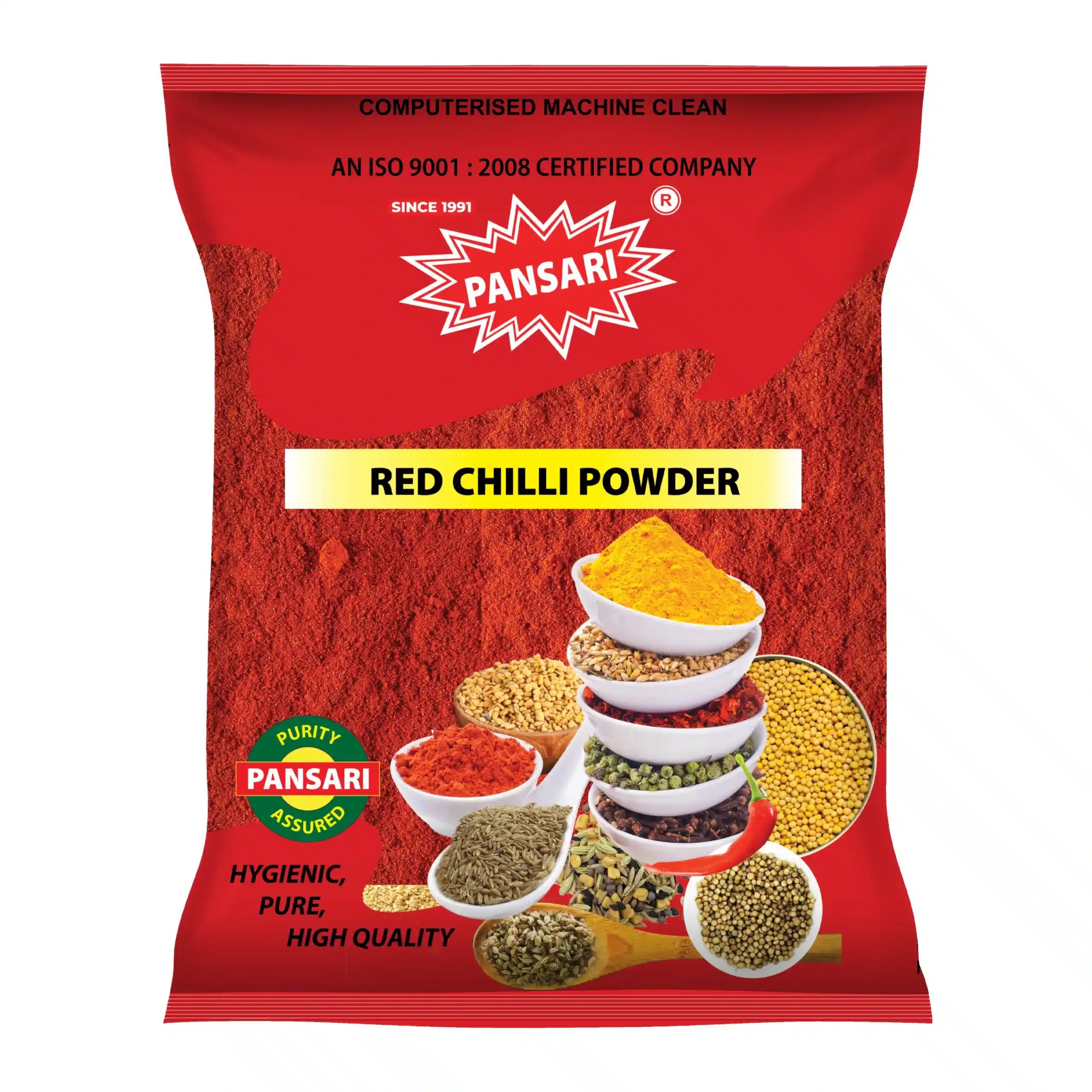 Red chilli powder packshot